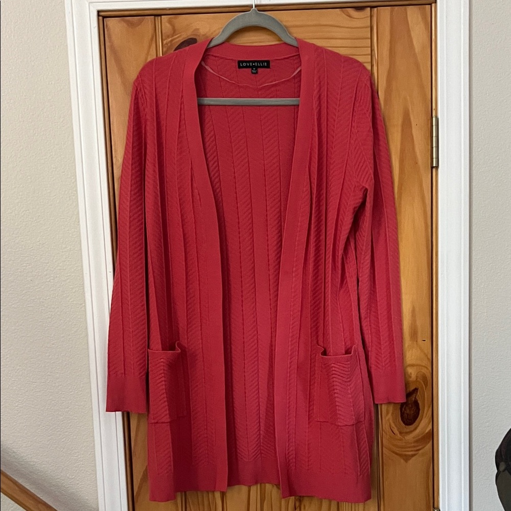 Love Ellie Women's open front Cardigan Coral M
